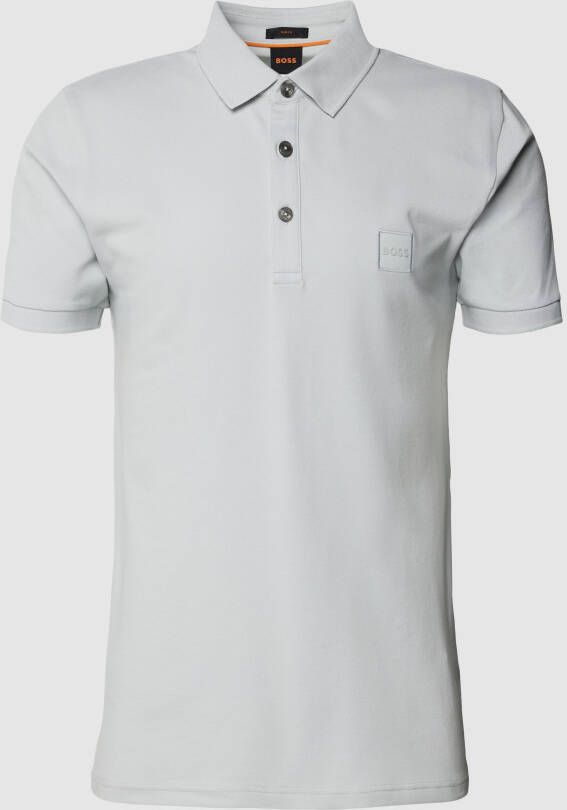 Boss Orange Poloshirt met labelpatch model 'PASSENGER'