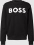 Hugo Boss Katoenen Hoodless Sweatshirt Black Heren - Thumbnail 3