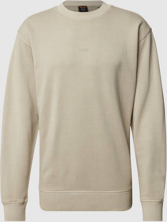 Boss Orange Sweatshirt met labelprint model 'Wefade'