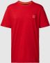 Boss Logo Patch Katoenen Jersey T-Shirt Red Heren - Thumbnail 1