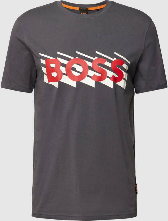 Boss Orange T-shirt met labelprint model 'Rete'