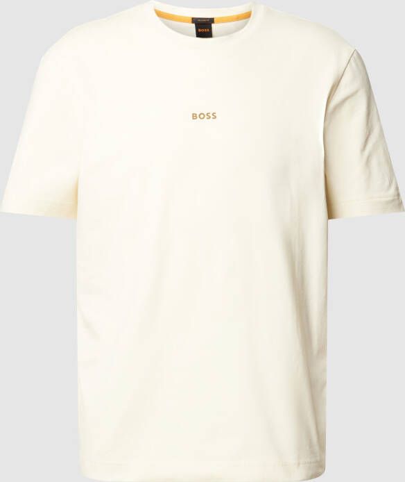 Boss Orange T-shirt met labelprint model 'TCHUP'