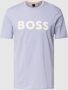 Hugo Boss Heren Print T-shirt Liliac Korte Mouw Purple Heren - Thumbnail 1