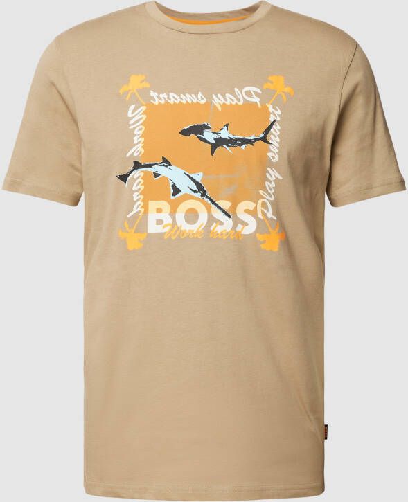Boss Orange T-shirt met motiefprint model 'Shark'