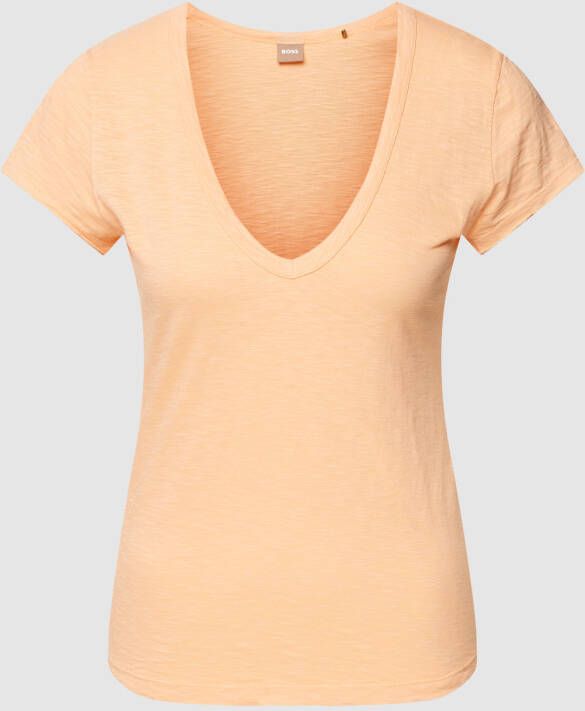 Boss Orange T-shirt met V-hals model 'Eslane'