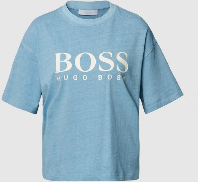 Boss Orange T-shirt van katoen met labelprint
