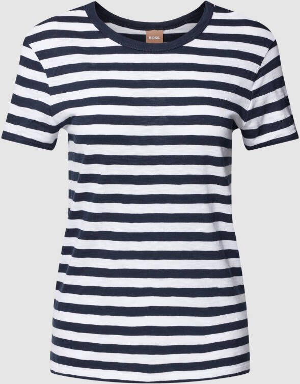 Boss Orange T-shirt van puur katoen met streepmotief model 'Esla'