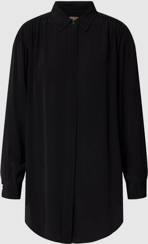 BOSS Black Women Overhemdblouse in zwart met blinde knoopsluiting model 'Benika'