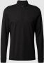 Hugo Boss Organisch Katoenen Longsleeve met Platte Gebreide Kraag Black Heren - Thumbnail 1