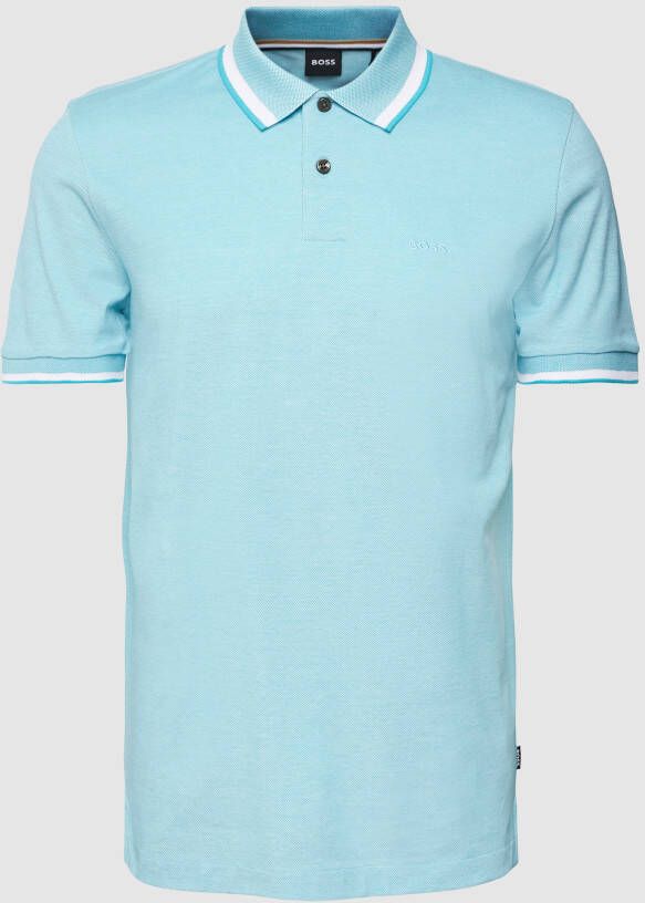 Hugo Boss Lichtblauwe Polo Shirt met Korte Mouw Blue Heren