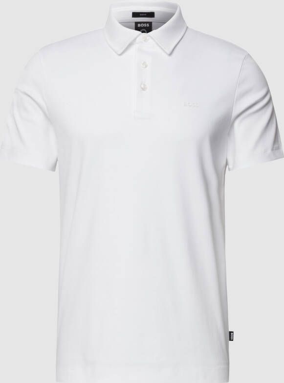 Hugo Boss Jersey Witte Polo Shirts White Heren