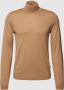 Hugo Boss Medium Beige Coltrui Gebreide Trui Brown Heren - Thumbnail 2