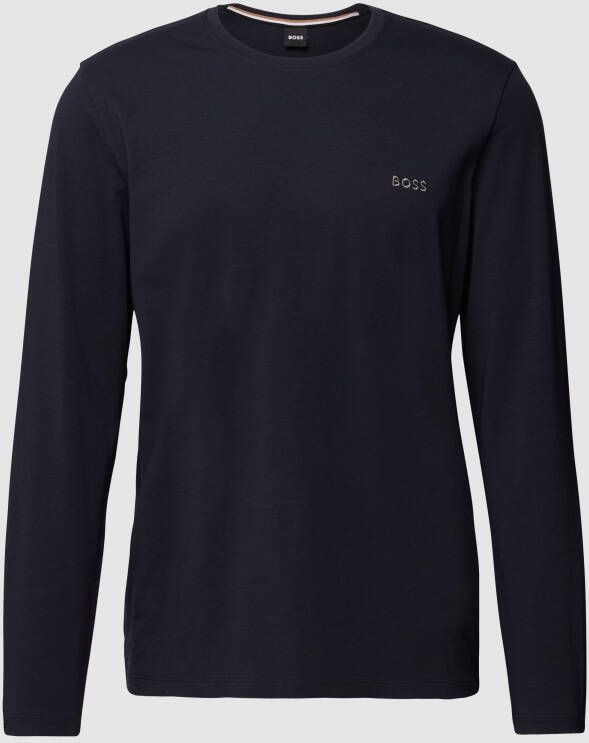Boss Shirt met lange mouwen en labelstitching model 'Mix&Match'