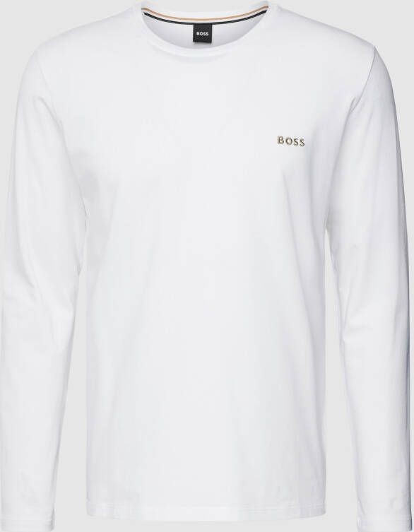 Boss Shirt met lange mouwen en labelstitching model 'MIX&MATCH'