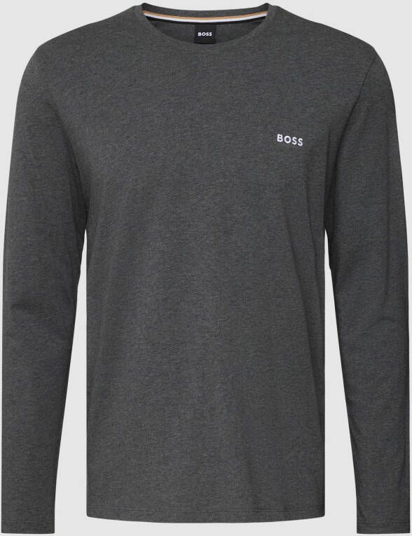 Boss Shirt met lange mouwen en labelstitching model 'MIX&MATCH'