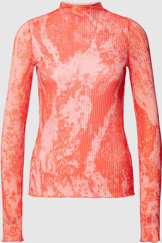 Boss Shirt met lange mouwen in riblook model 'Esami'