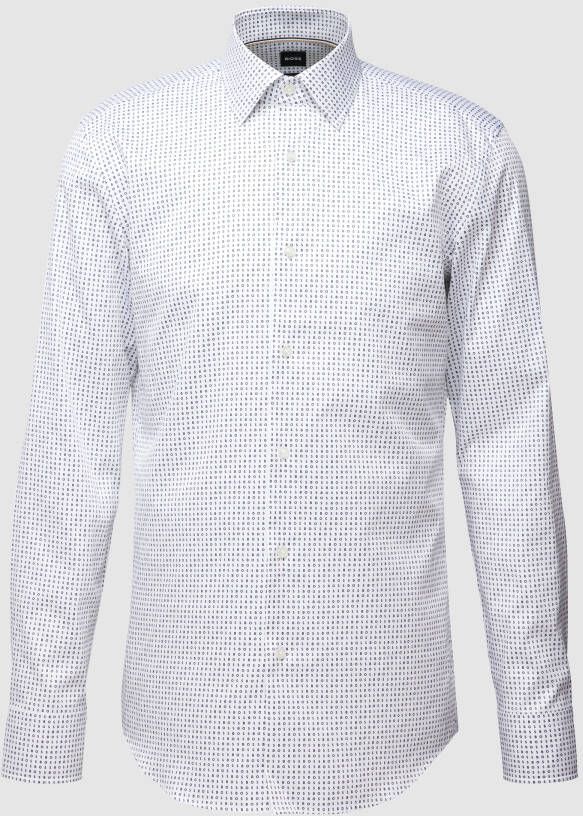 Boss Slim fit zakelijk overhemd met all-over logo model 'HANK'