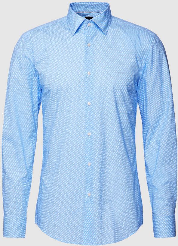 Boss Slim fit zakelijk overhemd met all-over motief model 'Hank'