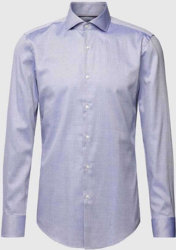 Boss Slim fit zakelijk overhemd met all-over motief model 'Hank Spread'