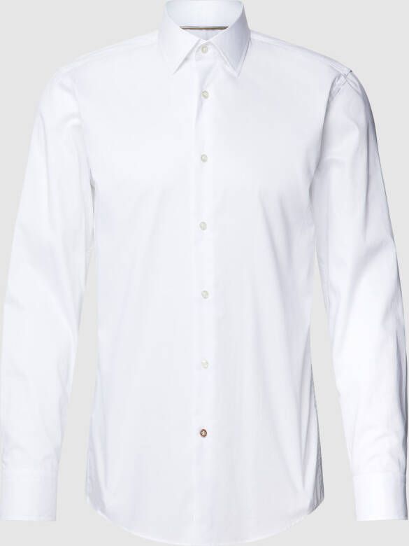 Hugo Boss Slim Fit Katoenen Poplin Overhemd met Gemakkelijk Strijken White Heren