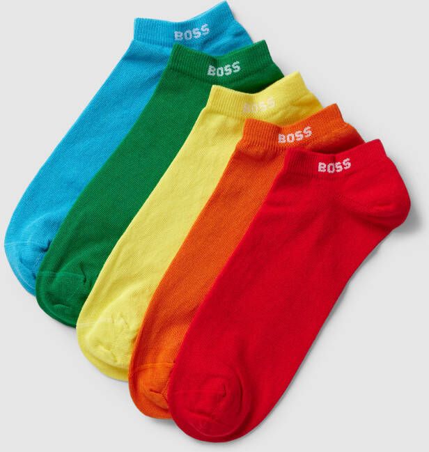 Boss Sokken met labelopschrift in een set van 5 paar model 'Rainbow'