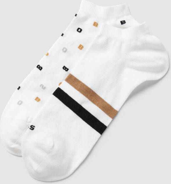 Boss Sneakersokken met labelprint in een set van 2 paar
