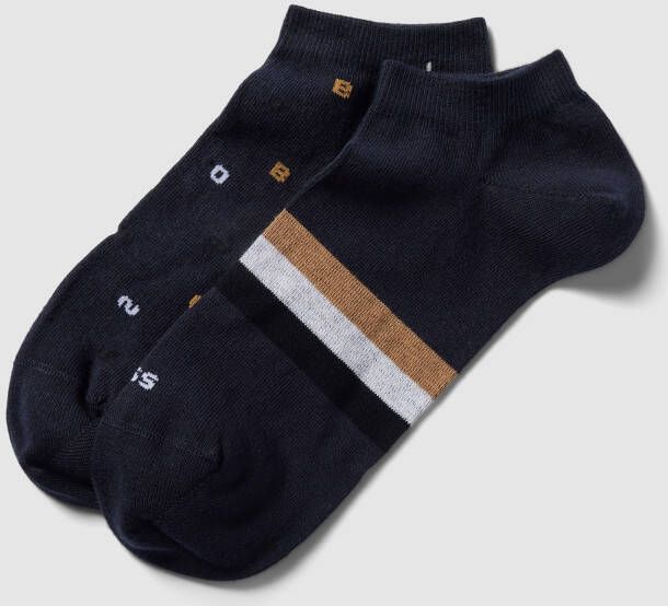 Boss Sneakersokken met labelprint in een set van 2 paar
