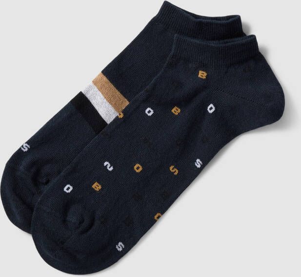 Boss Sneakersokken met labelprint in een set van 2 paar