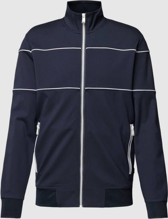 Boss Sweatjack met opstaande kraag model 'Sommers'