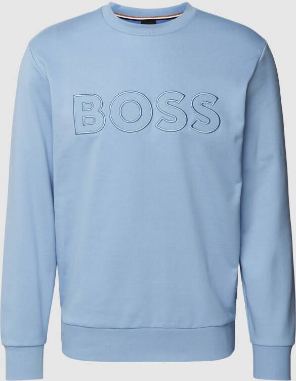 Hugo Boss Blauwe Katoenen Heren Sweater Blue Heren
