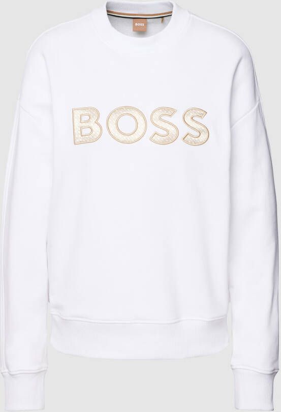 Boss Sweatshirt met logostitching model 'Ecaisa'
