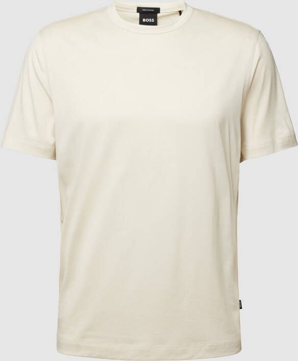 Boss T-shirt met geribde ronde hals