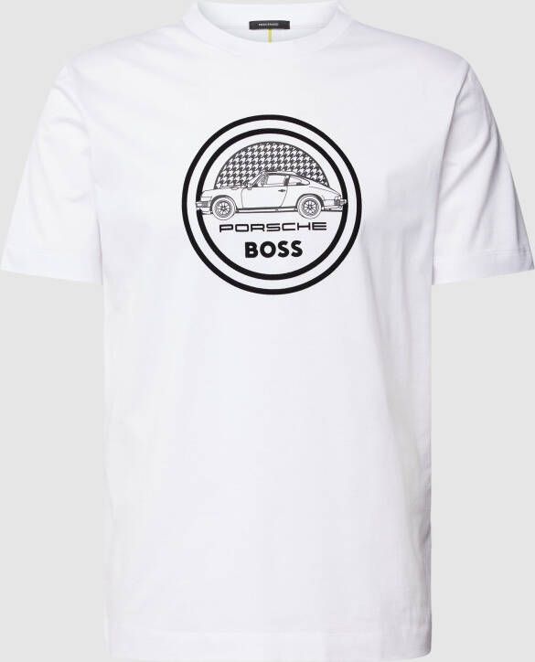 Boss T-shirt met labeldetail model 'Tiburt'