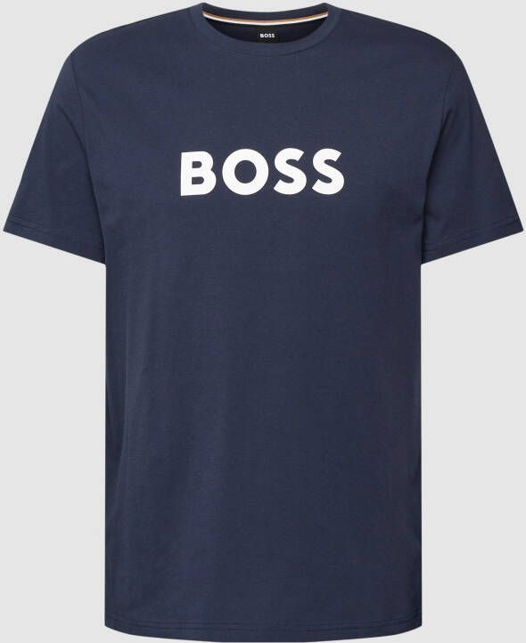 Boss T-shirt met labelprint model 'Basic Logo'