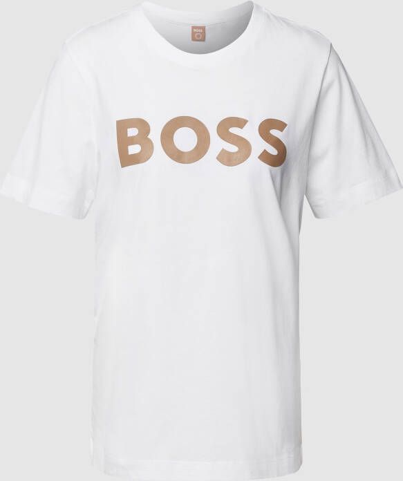 Boss T-shirt met labelprint model 'Econte'