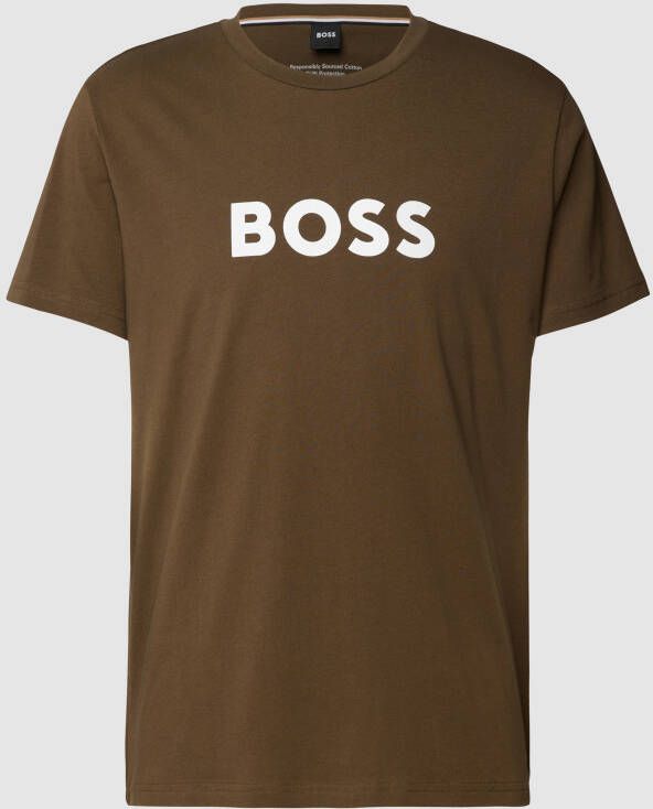 Boss T-shirt met labelprint model 'RN'