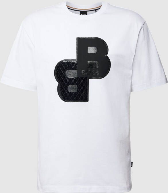 Boss T-shirt met labelprint model 'Tessin'