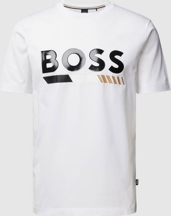 Boss T-shirt met labelprint model 'Tiburt'