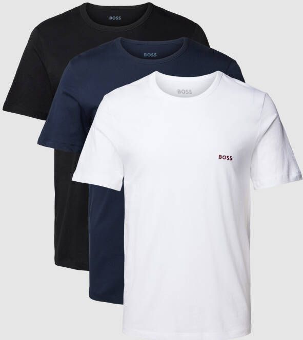 Boss T-shirt met labelstitching in een set van 3 stuks