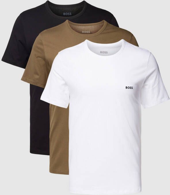 Hugo Boss 3-Pack Katoenen Jersey Logo Intieme T-Shirts Meerkleurig Heren