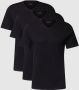 Boss Katoenen T-shirts 3-pack Regular Fit V-hals Logo Borduursel Black Heren - Thumbnail 3