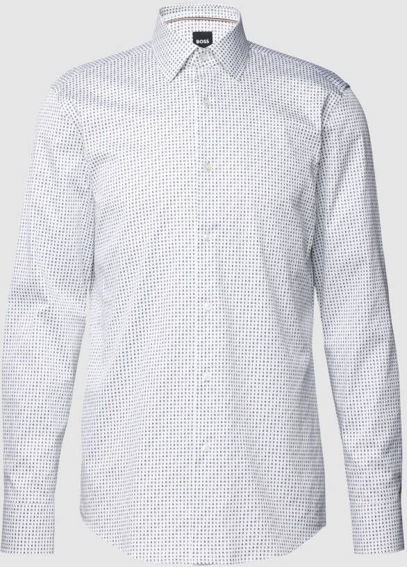 Boss Slim fit zakelijk overhemd met all-over logo model 'HANK'