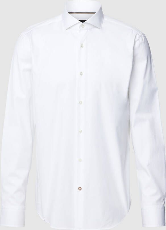 Hugo Boss Regular Fit Katoenen Twill Overhemd Wit White Heren
