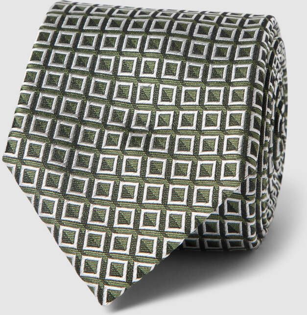 Boss Zijden stropdas met pied-de-poule-motief model 'Tie' (7 5 cm)