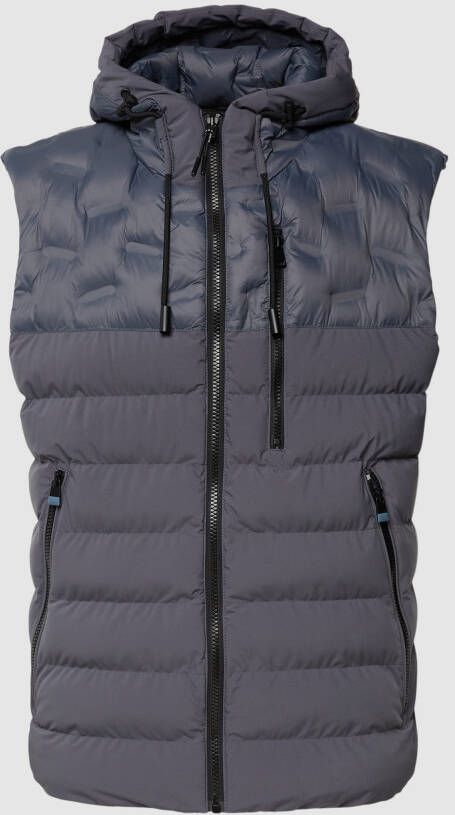 BRAX bodywarmer grijs effen rits normale fit