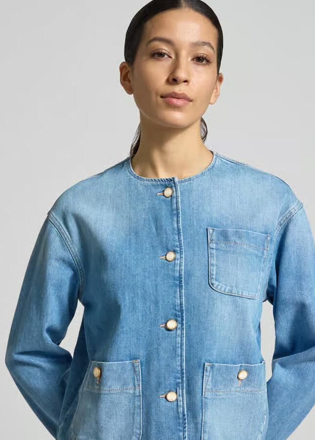 BRAX jeansjack met ronde hals model 'Paris'