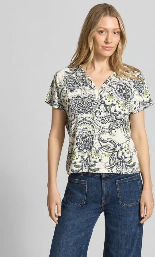 BRAX loose fit T-shirt van mix van katoen en modal model 'CAELEN S' - Foto 4