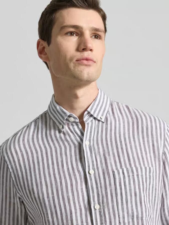 BRAX modern fit vrijetijdsoverhemd van puur linnen model 'Daniel'