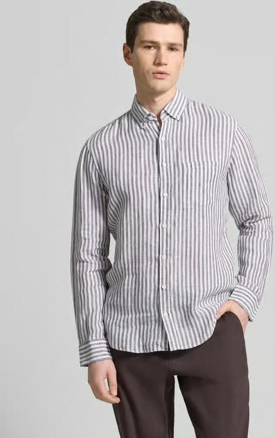 BRAX modern fit vrijetijdsoverhemd van puur linnen model 'Daniel' - Foto 4