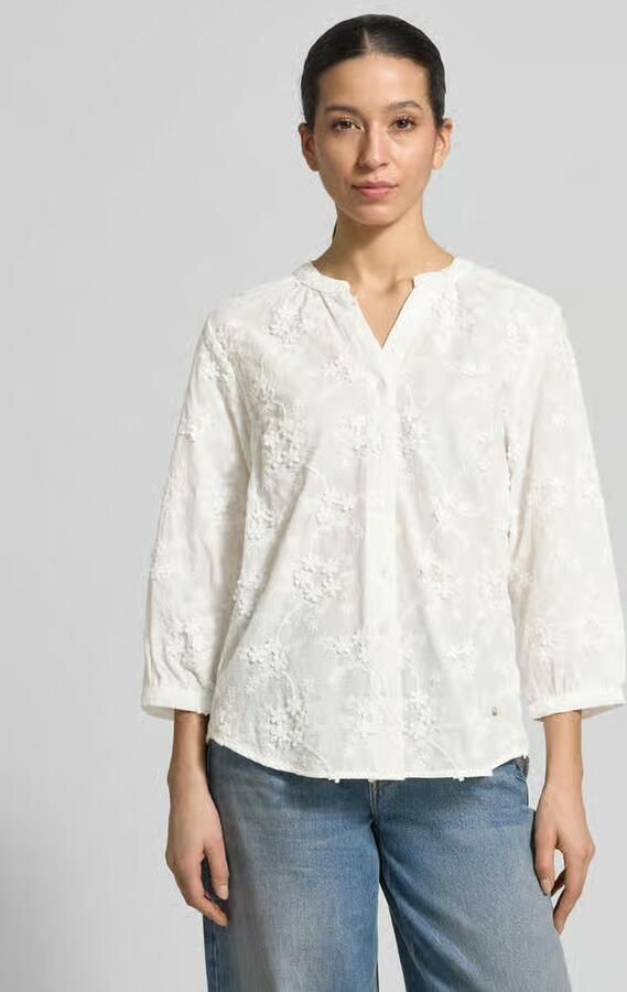BRAX Regular fit blouse met florale siergarnering model 'Velia' - Foto 2